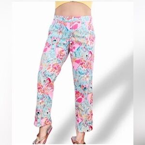 Lilly Pulitzer Flamingo Peel And Eat Print Pant Size 8